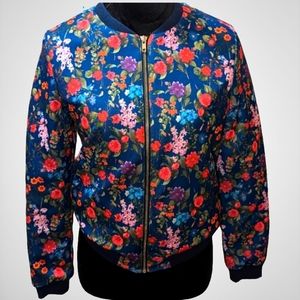 Korirl Floral Bomber Jacket Zip Up